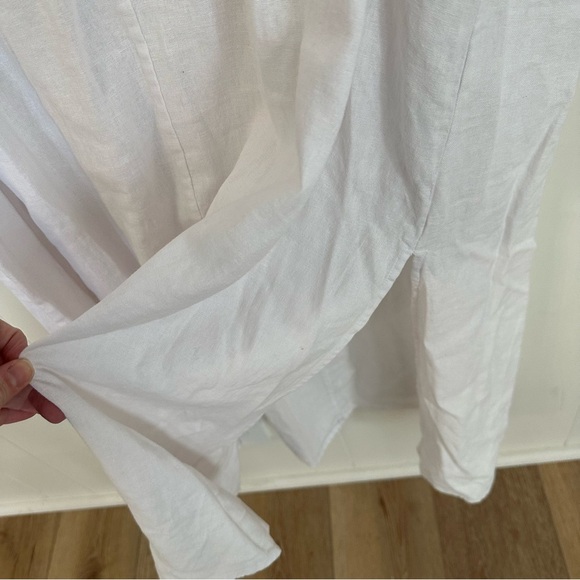 DKNY Women’s V-Neck Wide Strap White Sleeveless Linen Maxi Dress Sz XXL NWT - Picture 7 of 10